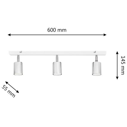 LED Bodové svietidlo TUNE 3xGU10/4,8W/230V matný chróm/biela