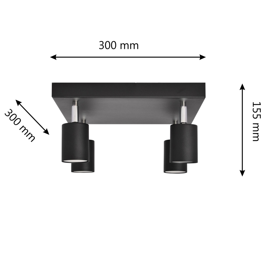 LED Bodové svietidlo TUNE 4xGU10/4,8W/230V čierna