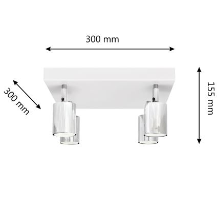 LED Bodové svietidlo TUNE 4xGU10/4,8W/230V matný chróm/biela
