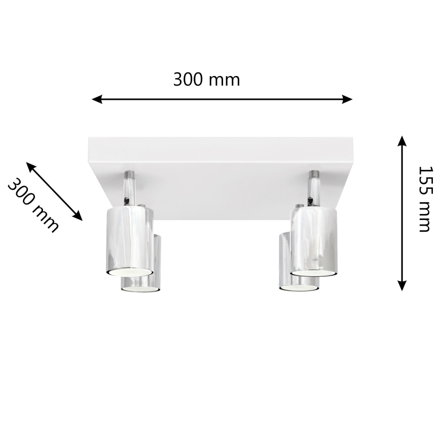 LED Bodové svietidlo TUNE 4xGU10/4,8W/230V matný chróm/biela