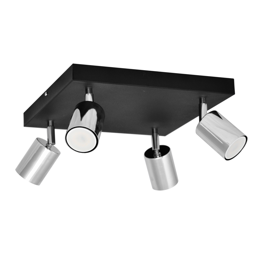 LED Bodové svietidlo TUNE 4xGU10/4,8W/230V matný chróm/čierna