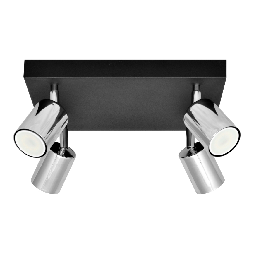 LED Bodové svietidlo TUNE 4xGU10/4,8W/230V matný chróm/čierna