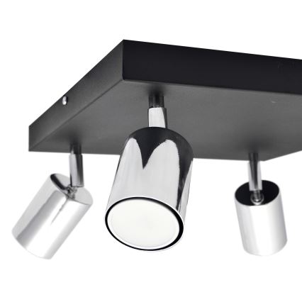 LED Bodové svietidlo TUNE 4xGU10/4,8W/230V matný chróm/čierna