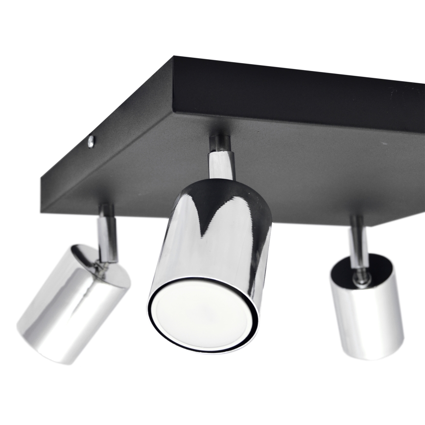LED Bodové svietidlo TUNE 4xGU10/4,8W/230V matný chróm/čierna