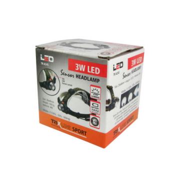 LED Čelovka so senzorom LED/3W/3xAAA