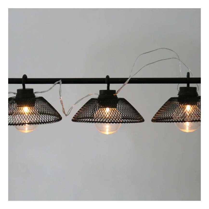LED Dekoračná reťaz ASTRA 10xLED/2xAA 2,1 m čierna