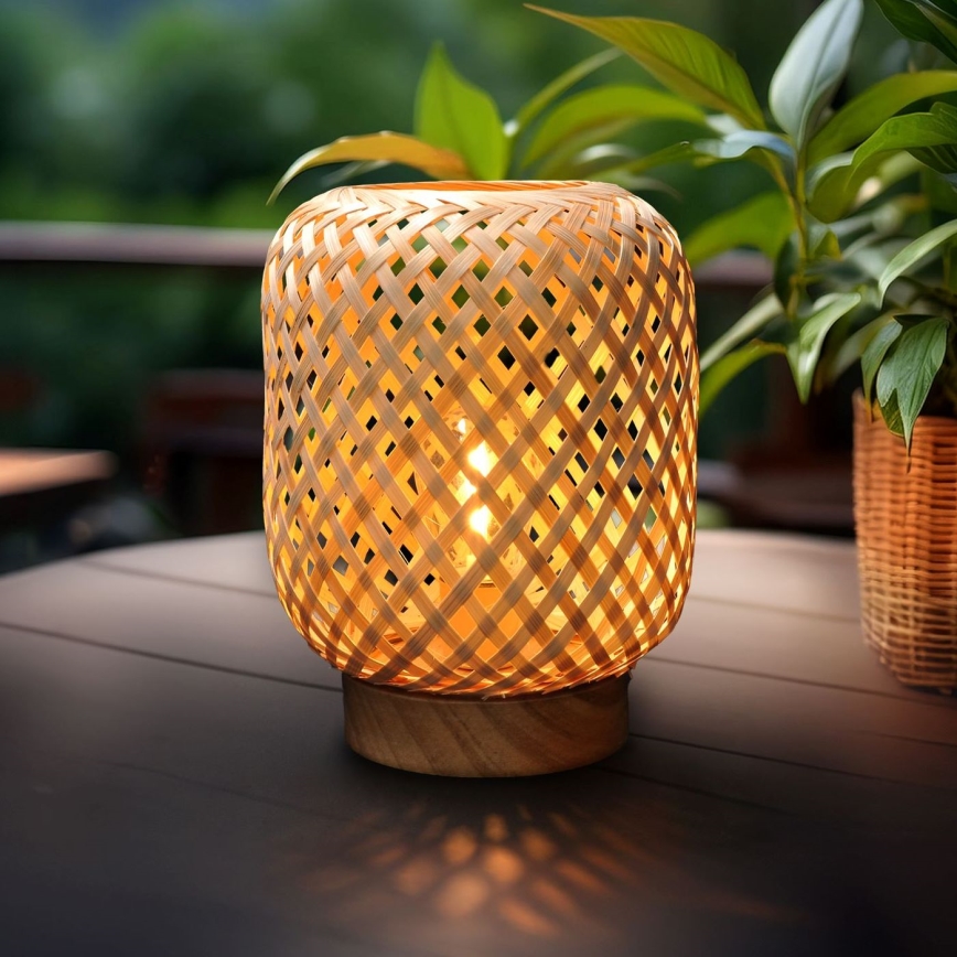 LED Dekoračná stolná lampa BOHO LED/2xAAA ratan