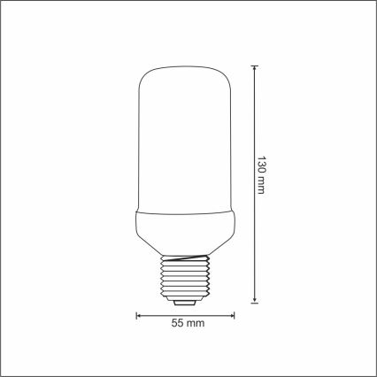 LED Dekoračná žiarovka FLAME T60 E27/3W/230V 1400K