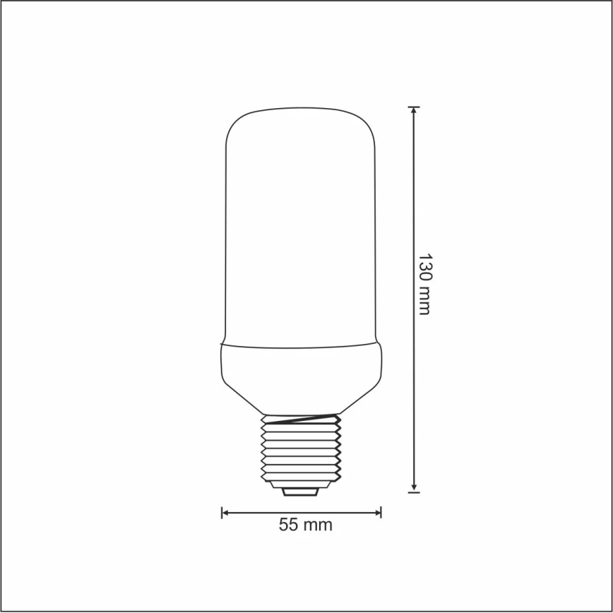 LED Dekoračná žiarovka FLAME T60 E27/3W/230V 1400K