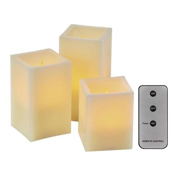 LED Dekoračné sviečky 3xLED/0,06W/3xAAA + diaľkové ovládanie