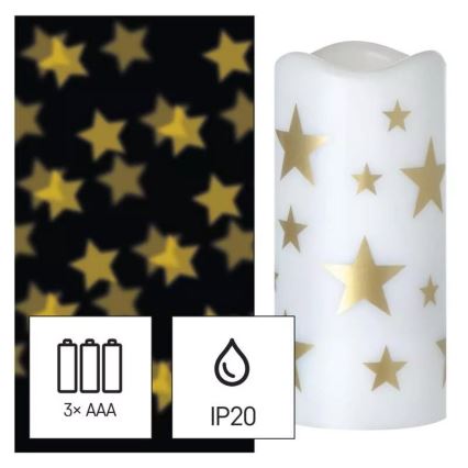 LED Dekoračný projektor LED/3xAAA hviezdy teplá biela