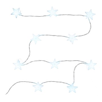 LED dekoračný reťazec s prisávkami 10xLED/2xAA 1,8m studená biela