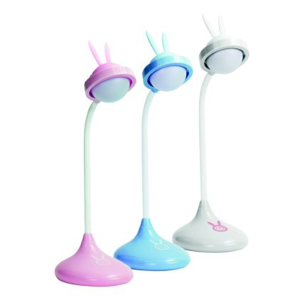 LED Detská dotyková lampička RABBIT LED/0,4W/5V 3000/6500K ružová + USB