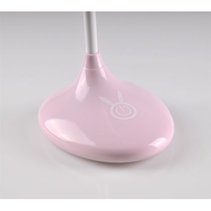 LED Detská dotyková lampička RABBIT LED/0,4W/5V 3000/6500K ružová + USB