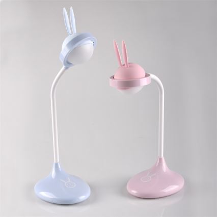 LED Detská dotyková lampička RABBIT LED/0,4W/5V 3000/6500K ružová + USB