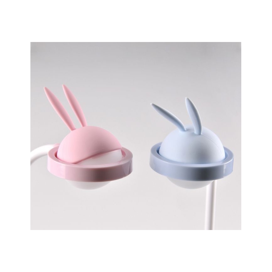 LED Detská dotyková lampička RABBIT LED/0,4W/5V 3000/6500K ružová + USB