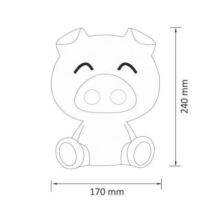 LED Detská nočná lampa LED/2,5W prasiatko ružová