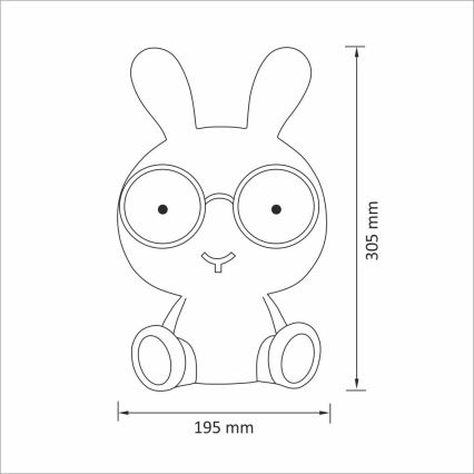 LED Detská nočná lampička LED/2,5W zajačik modrá