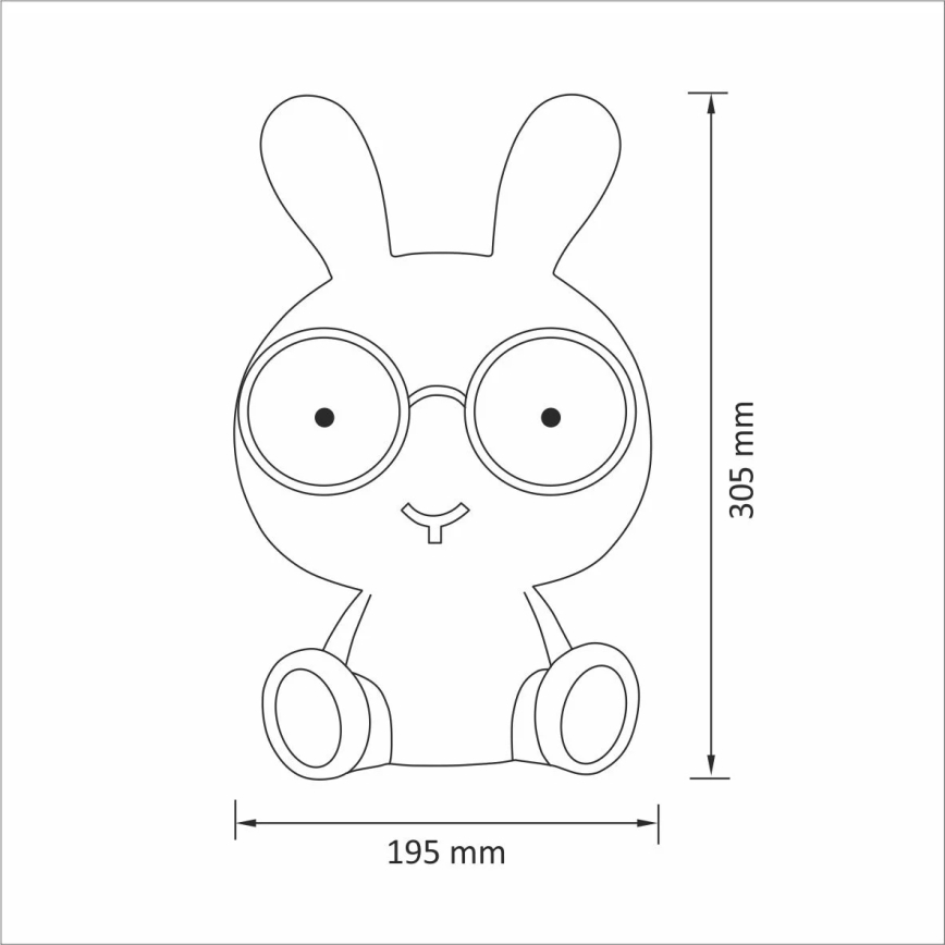 LED Detská nočná lampička LED/2,5W zajačik modrá