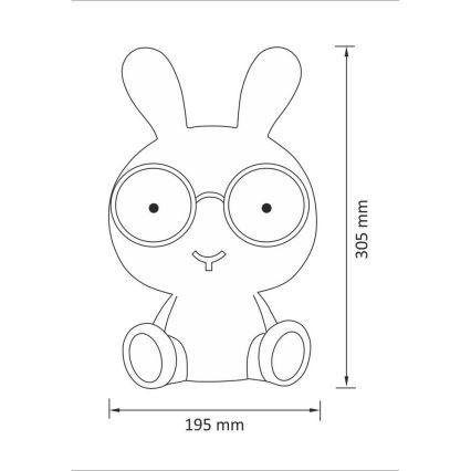 LED Detská nočná lampička LED/2,5W zajačik ružová