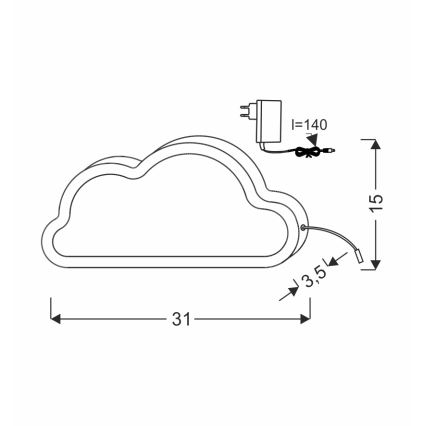 LED Detská stolná lampa CLOUD LED/11W/230V modrá