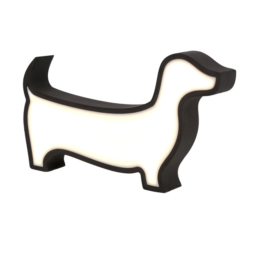 LED Detská stolná lampa DOG LED/12W/230V čierna
