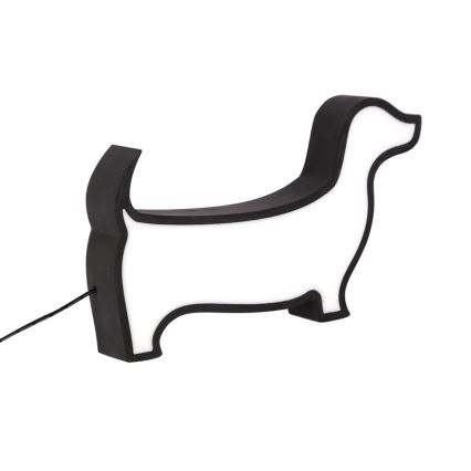 LED Detská stolná lampa DOG LED/12W/230V čierna