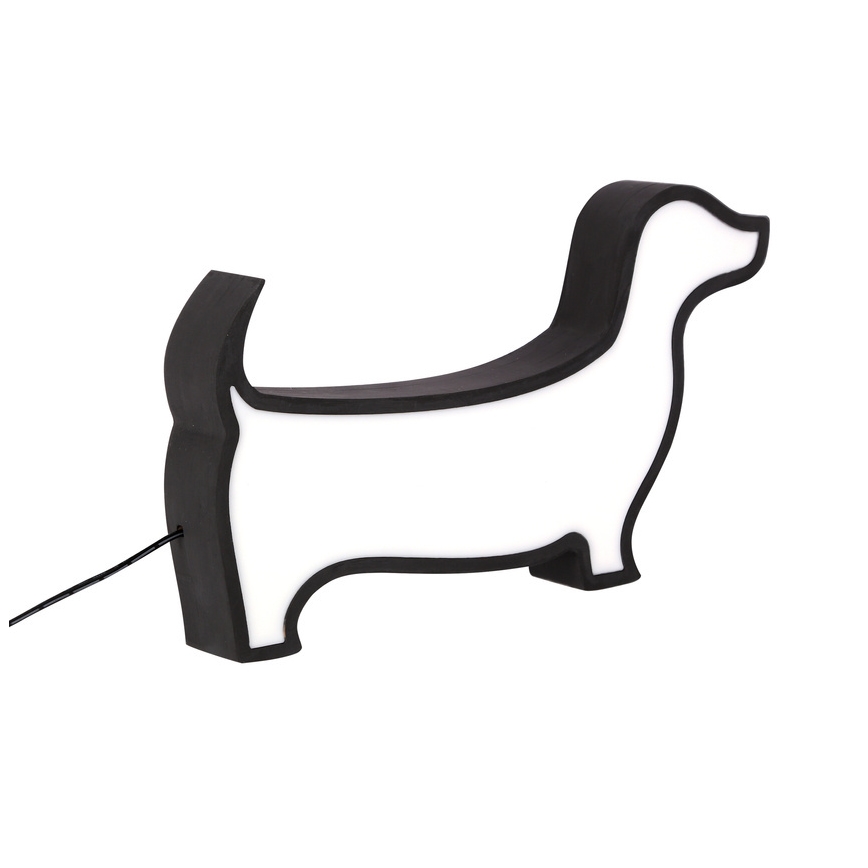LED Detská stolná lampa DOG LED/12W/230V čierna