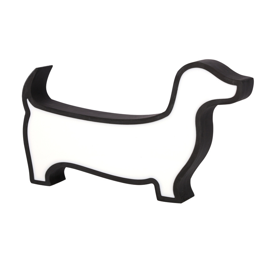 LED Detská stolná lampa DOG LED/12W/230V čierna
