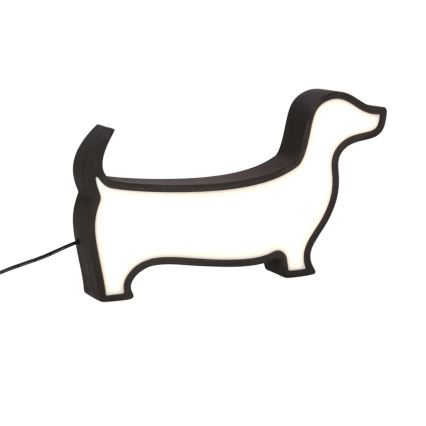 LED Detská stolná lampa DOG LED/12W/230V čierna