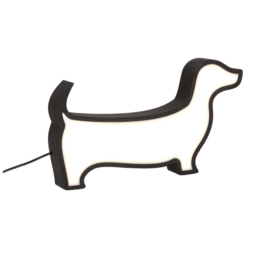 LED Detská stolná lampa DOG LED/12W/230V čierna