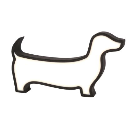 LED Detská stolná lampa DOG LED/12W/230V čierna