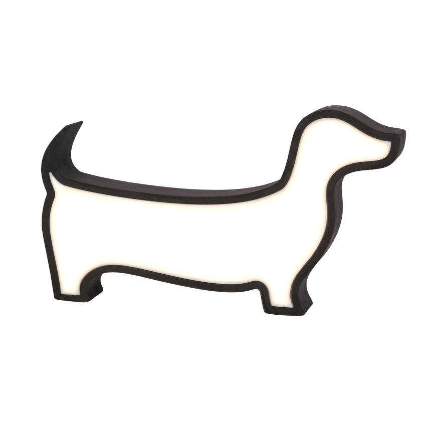LED Detská stolná lampa DOG LED/12W/230V čierna