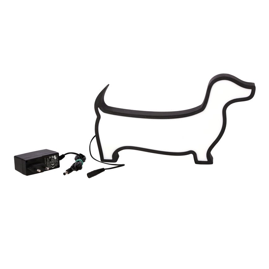 LED Detská stolná lampa DOG LED/12W/230V čierna