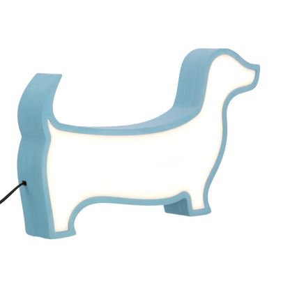LED Detská stolná lampa DOG LED/12W/230V modrá
