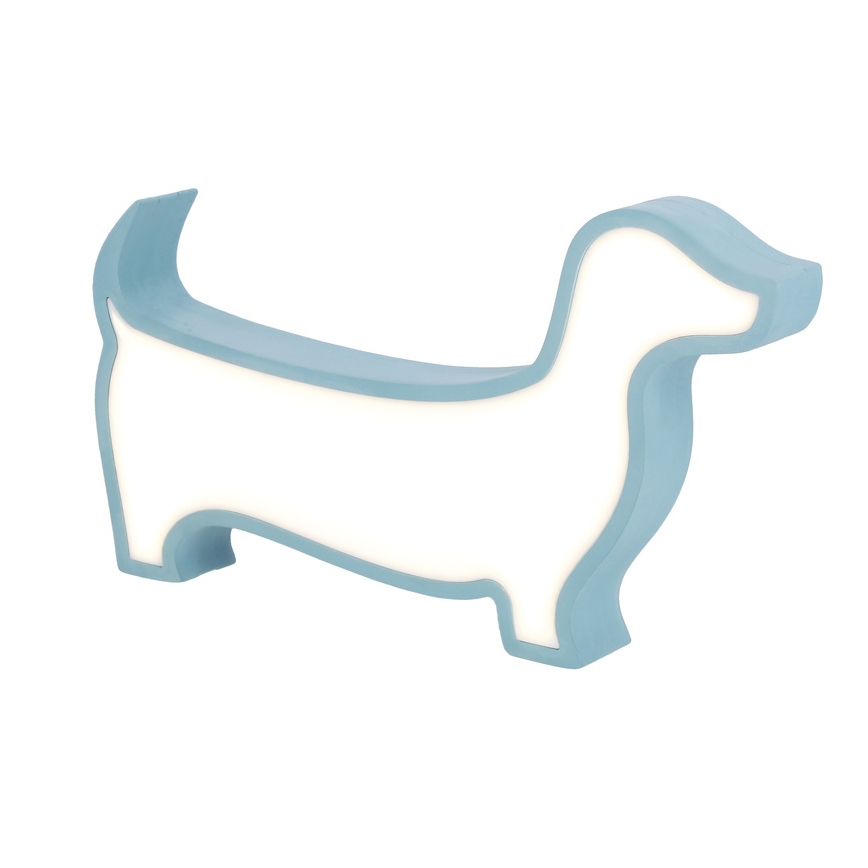 LED Detská stolná lampa DOG LED/12W/230V modrá