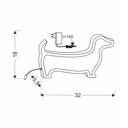 LED Detská stolná lampa DOG LED/12W/230V modrá