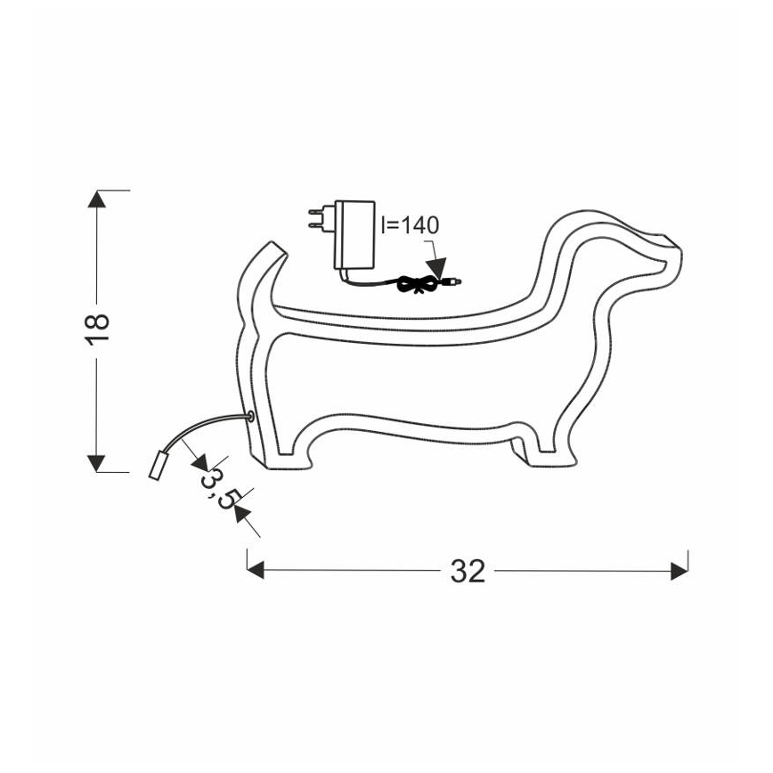 LED Detská stolná lampa DOG LED/12W/230V modrá