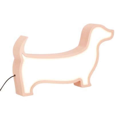 LED Detská stolná lampa DOG LED/12W/230V ružová