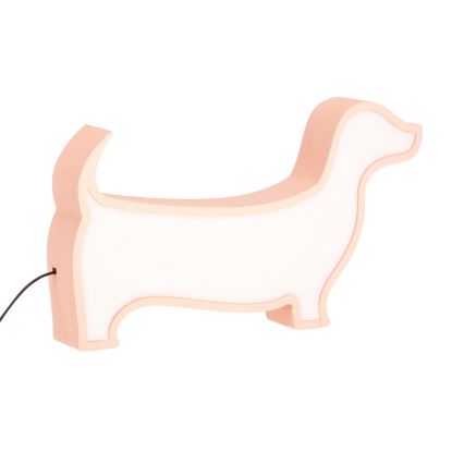 LED Detská stolná lampa DOG LED/12W/230V ružová