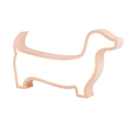 LED Detská stolná lampa DOG LED/12W/230V ružová