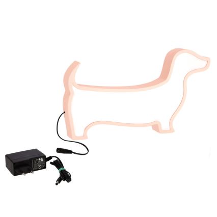 LED Detská stolná lampa DOG LED/12W/230V ružová