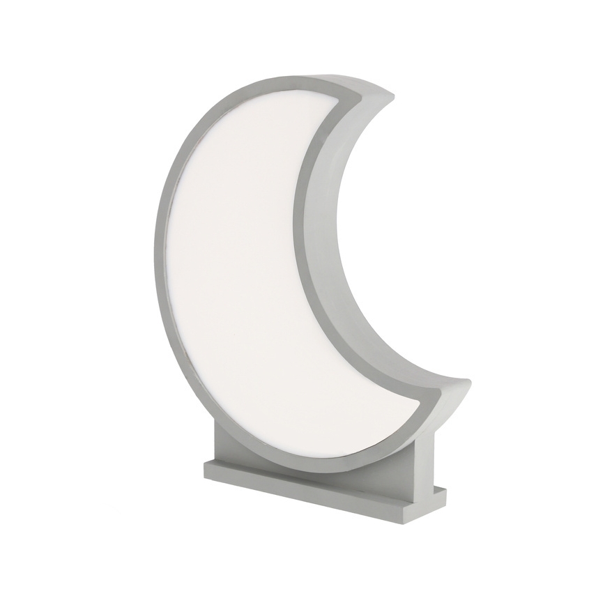 LED Detská stolná lampa MOON LED/12W/230V šedá