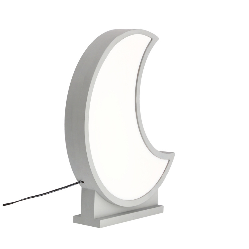LED Detská stolná lampa MOON LED/12W/230V šedá