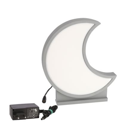 LED Detská stolná lampa MOON LED/12W/230V šedá