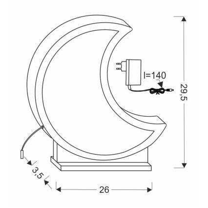 LED Detská stolná lampa MOON LED/12W/230V žltá