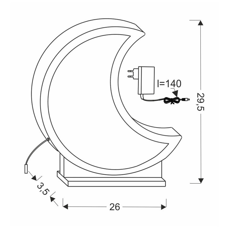 LED Detská stolná lampa MOON LED/12W/230V žltá