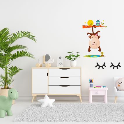 LED Detské nástenné svietidlo MONKEY 1xLED/0,6W/3xAAA