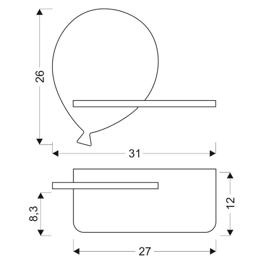 LED Detské nástenné svietidlo s poličkou BALLOON LED/4W/230V žltá/drevo,