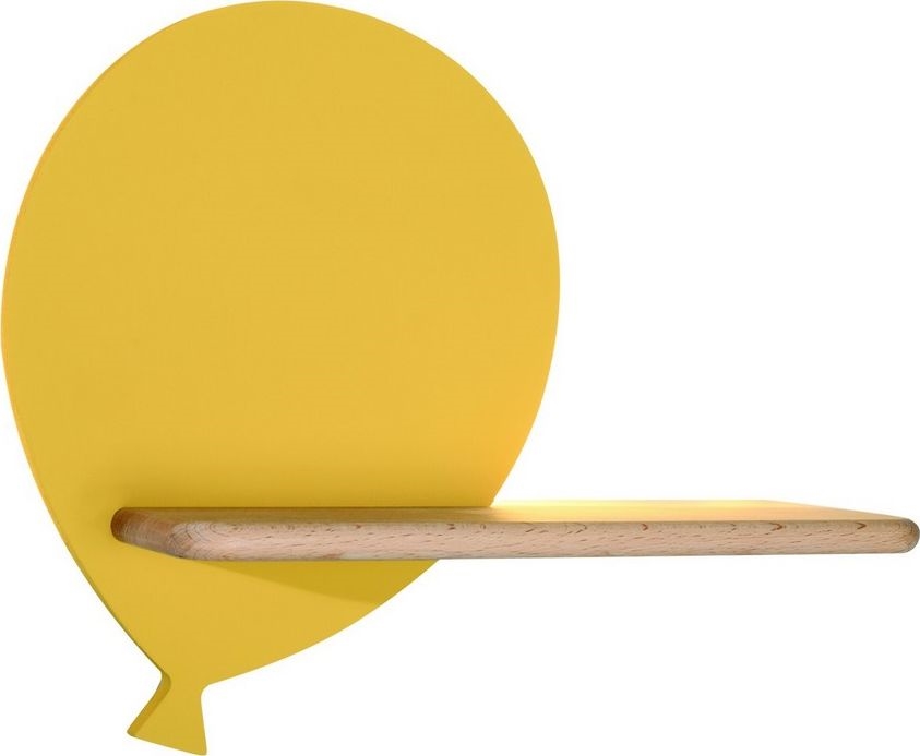 LED Detské nástenné svietidlo s poličkou BALLOON LED/4W/230V žltá/drevo,
